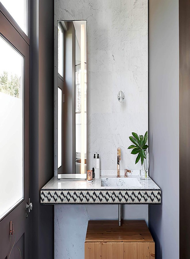 WallDesign ملصق حدودي مزخرف من WallDesign - بنمط رخامي متشابك - 3 بوصات × 10 أقدام - للحمام والمطبخ وغرفة المعيشة - لفة PVC لامعة مقاومة للماء - Image 2